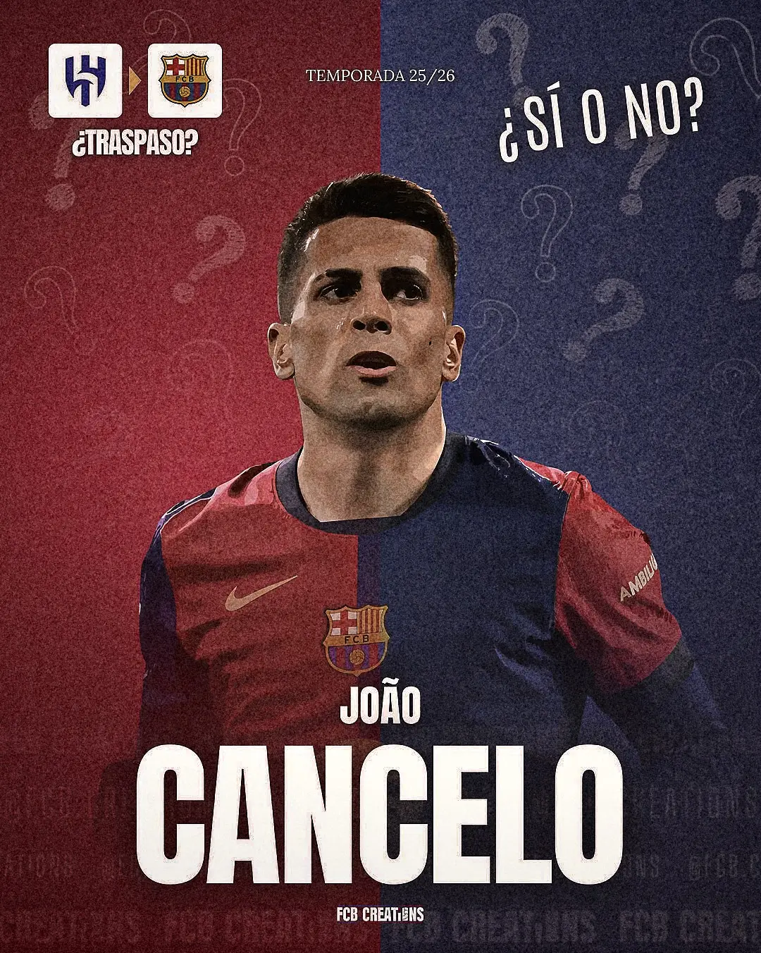 #fcbarcelona #Cancelo #new 🔄 ¿TE GUSTARÍA SU VUELTA? 🔵🔴 João Cancelo podría volver al FC Barcelona para afrontar la temporada 25/26… ¿Sí o no? 🤔 Con Jules Koundé consolidado en el lateral derecho, la llegada de Cancelo aportaría rotaciones de nivel, experiencia europea y profundidad ofensiva al carril derecho. 🌪️⚡️ Una alternativa de garantías en caso de lesión o descanso del francés. ¿Tiene hueco en la plantilla? 🧠 Calidad, desborde, visión y llegada. Su rendimiento ofensivo no se discute… pero, ¿encajaría otra vez en el sistema? 🗣️ ¿TÚ QUÉ OPINAS? 👉 ¿Volverías a apostar por Cancelo? 👉 ¿Aporta algo distinto al equipo o prefieres dar minutos a otros?