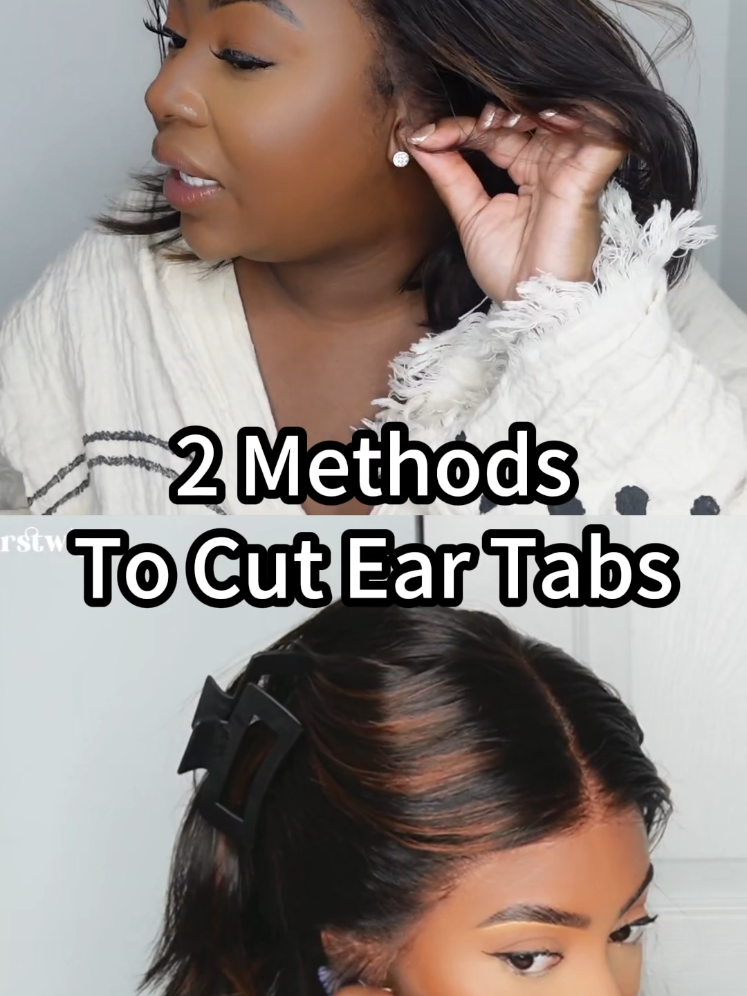 Myfirstwig Class📣2 Methods to Cut Ear Tabs😎Which one do you prefer? #wigtutorial #myfirstwig_com #humanhairwig #wiginstall #eartabstutorial