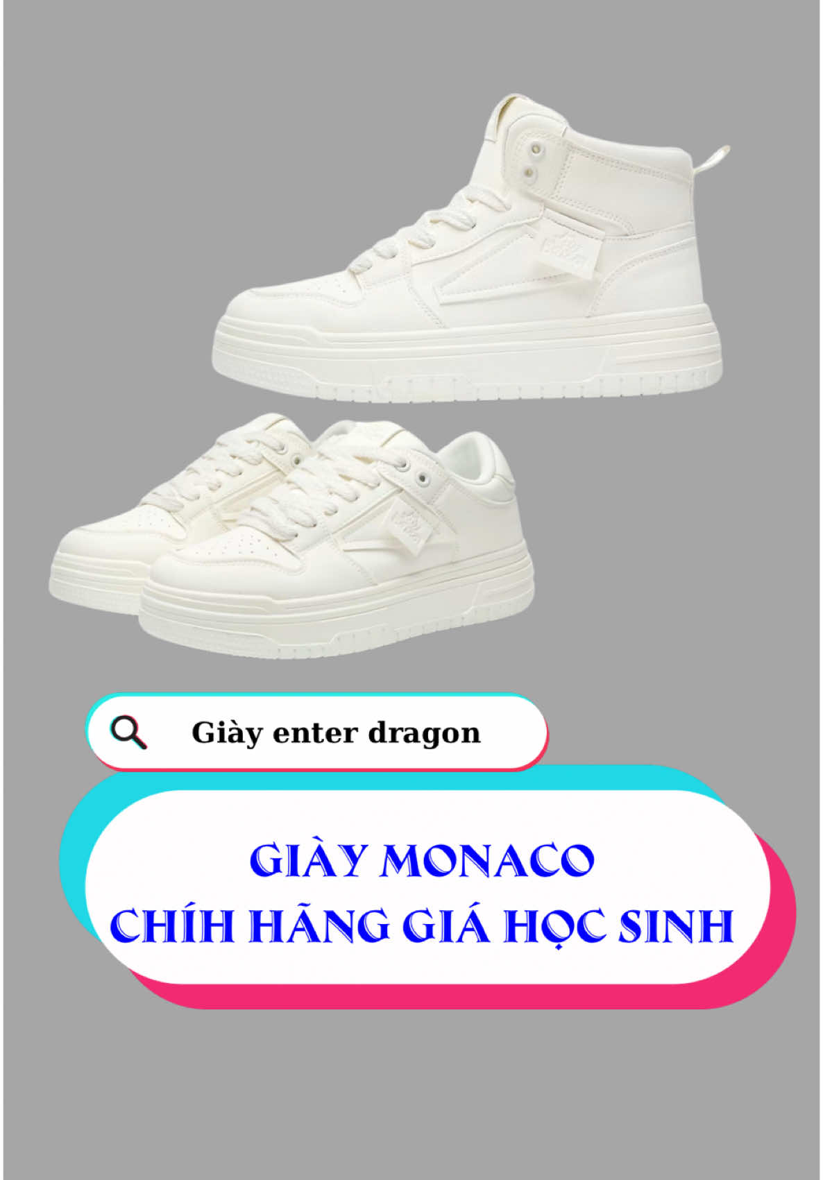 Giày monaco cổ cao và cổ thấp chính hãng ente dragon #tacoda #giaynamnugiare #giaynamnu #giay #viral #enterdragon 