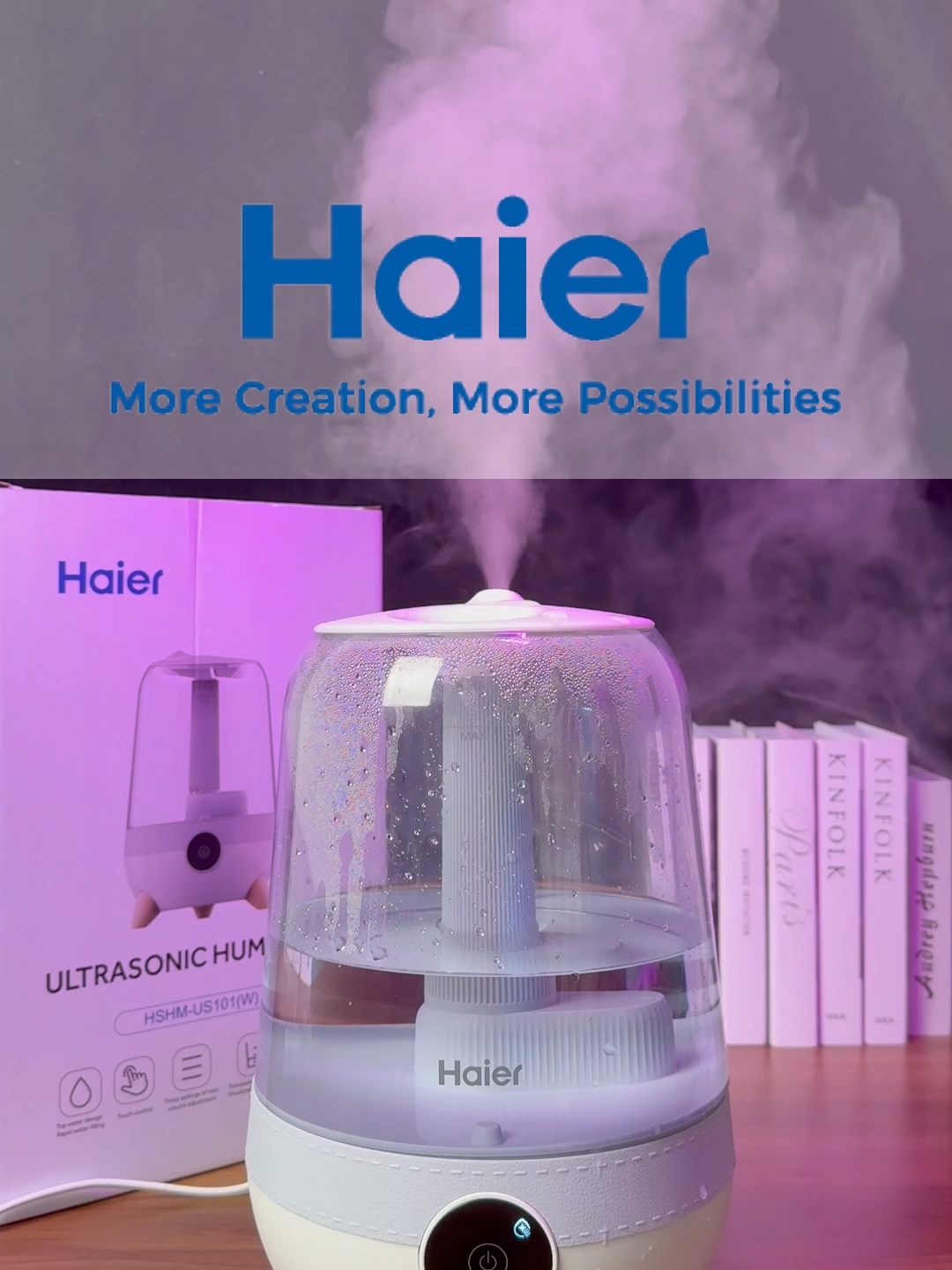Too dry ang aircon nights mo? Not anymore! ❄️💧 With nano ultrasonic mist and 3-level touch control, Haier Humidifier brings calm and cool air with every breath. Aromatherapy + moisture = sweet dreams guaranteed! 💤💕 @haier.smallappliances  #haier #haiersmartappliances #haiersmallappliances #MoreCreationMorePossibilities #haierhumidifier #haierUS101 #humidifier #ultrasonichumidifier