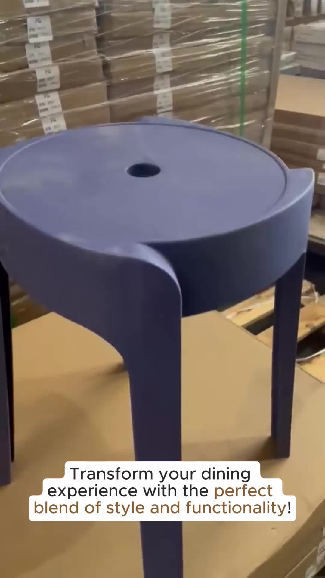 Nordic Simple Dining Stool Creative Thickened Windmill Stool Household Stackable Plastic Round Stool 