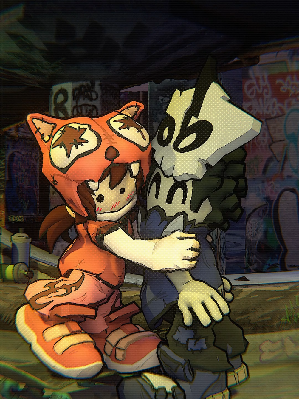 say thx to him or her  #illustration #skateboard #artist #animation #3d #blender #couple #hug #Love #skate #skategirl 