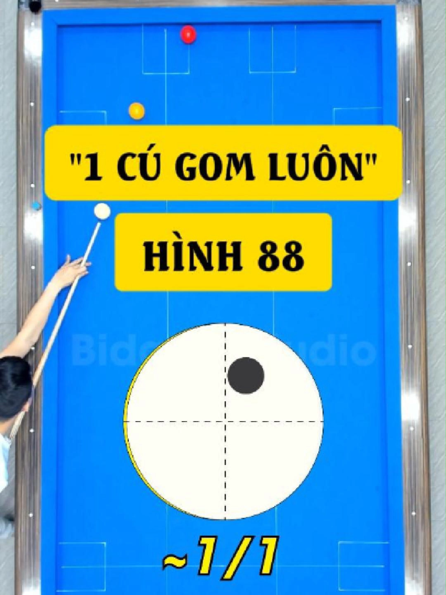 1 cú gom luôn - Hình 88. #bidagom #bidaphang #bidalibre #xuhuong #bida #billiards
