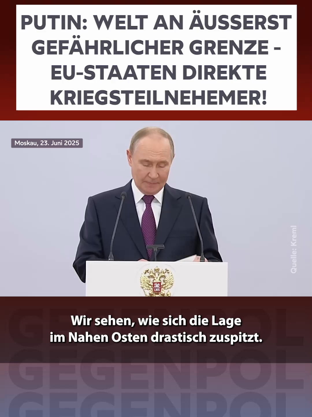 #putin #wladimirputin #usa #iran #israel #politik #politiker  #geopolitik #news #nachrichten #fyp