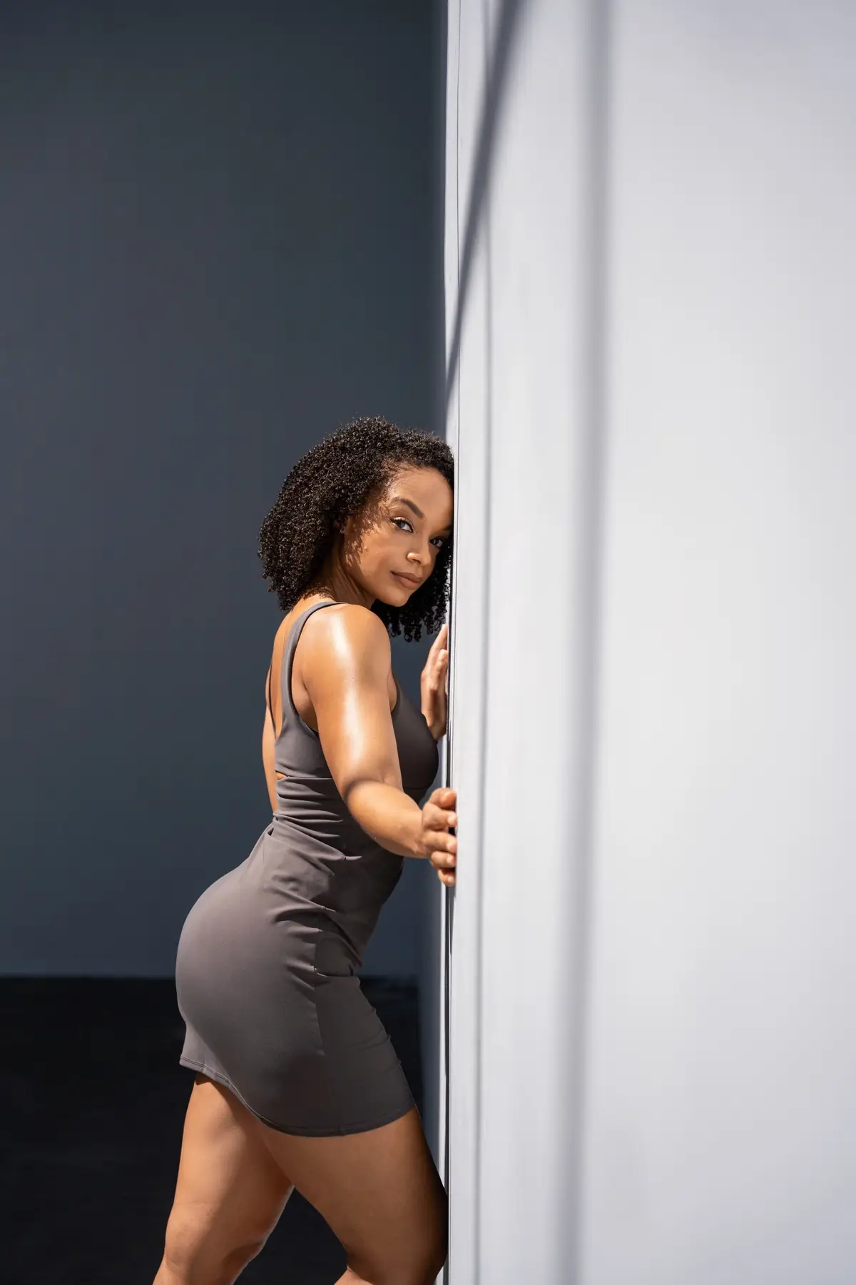 Life feels good when you live in your purpose. Feeling sexy in this dress. I bet you didn’t know this dress was by @Fabletics 🙃 photos by: @Chubby bunny  #fableticspartner #athleisure #fitnessmodel #loungedress #blackgirlfittok 