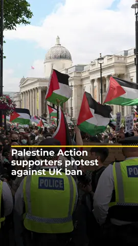 Demonstrators have staged a protest in London to support Palestine Action after the UK government announced it would ban the activist group under an anti-terrorism law. #news