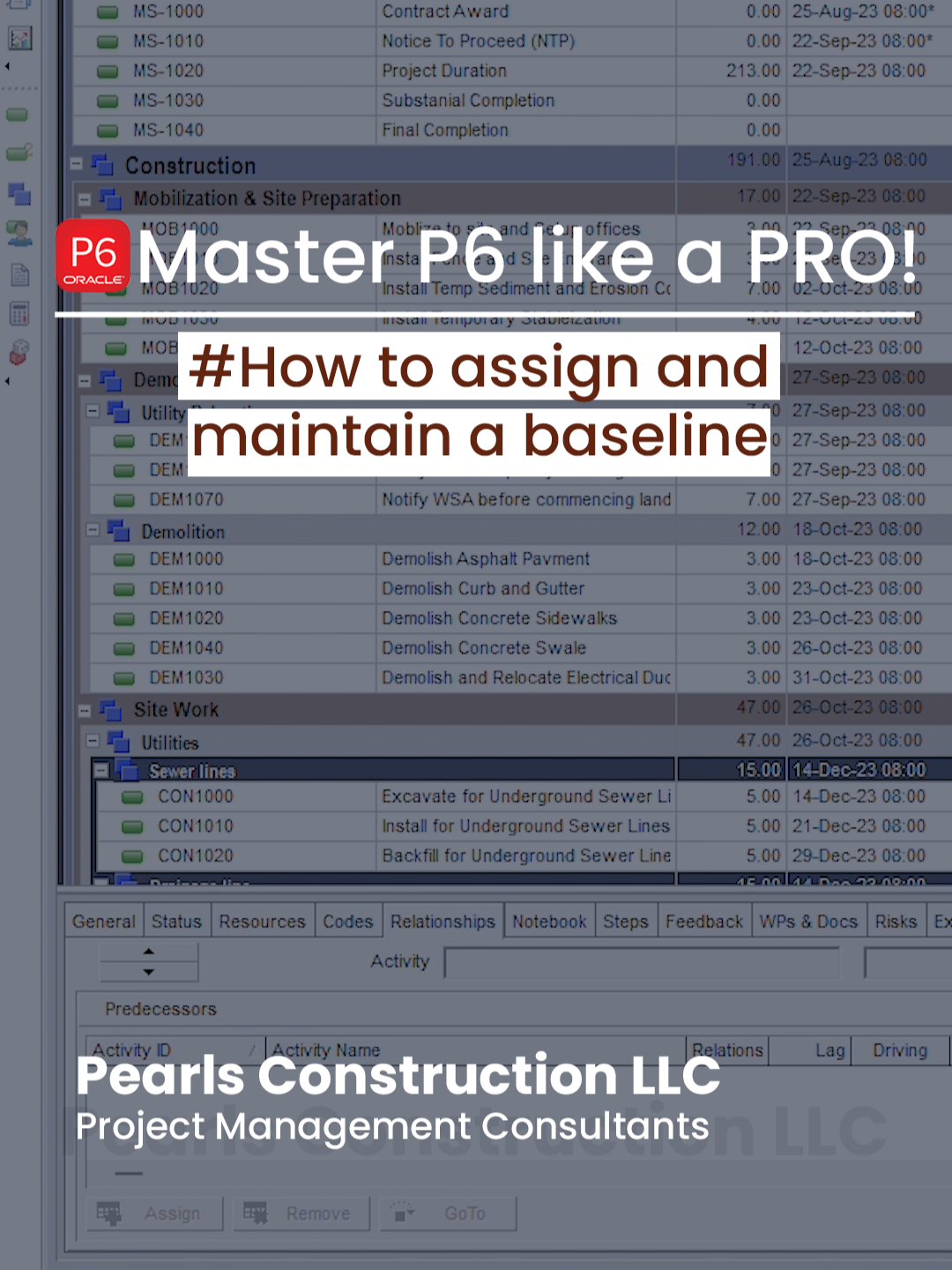 How to assign and maintain a baseline | Primavera P6 Tips and Tricks #primavera #p6 #tips #tricks#fyppppppppppppppppppppppp
