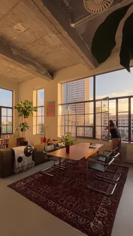 Morning in my loft apartment #loftstyle #cornersofmyhome #slowliving #somewhereiwouldliketolive #livingroominspiration #midcenturymodern #mylvngrm #apartmenttherapy #vintageinterior #interiorstyling #homedecor #boyapartment 