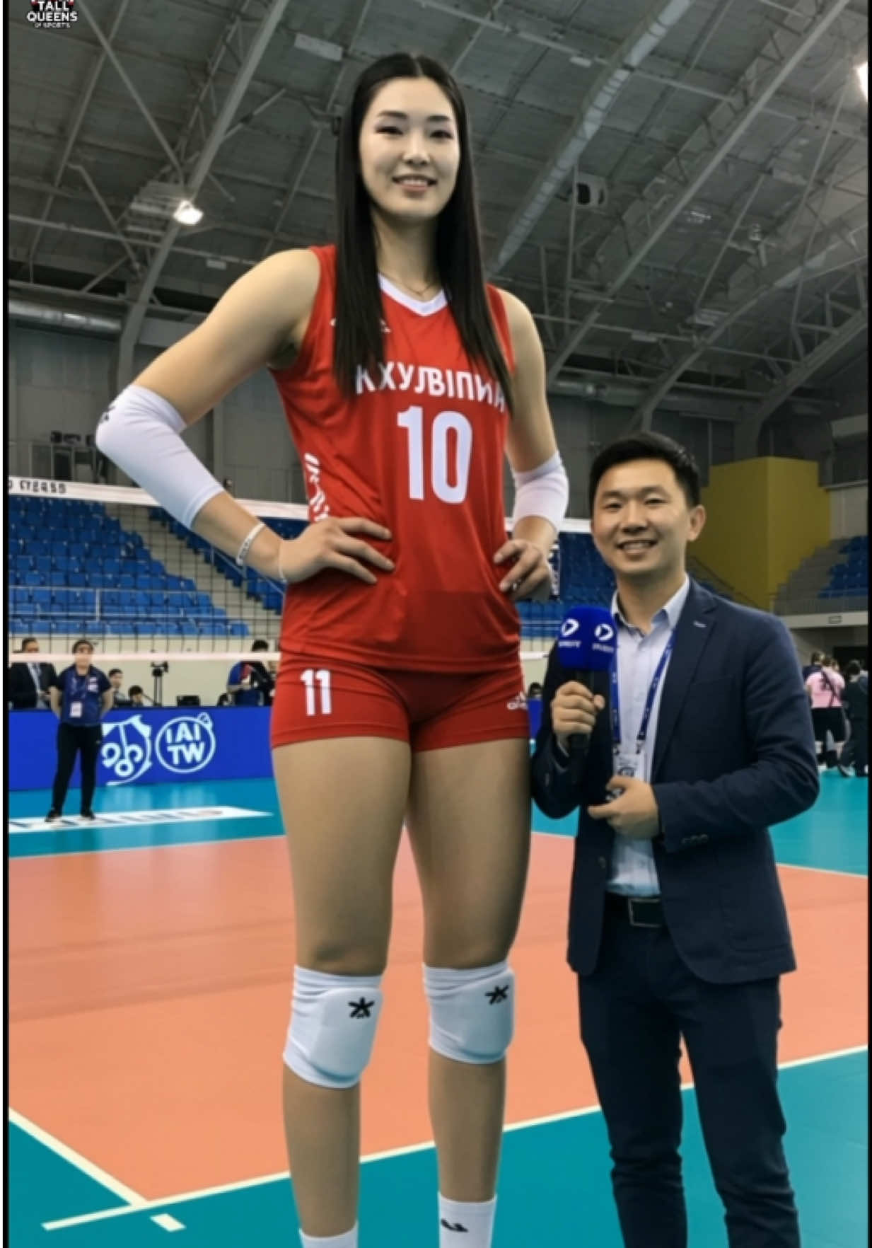 Interesting Interview with the Tallest Kazakh  Female Volleyball Player! 🤩 #tallwoman #sports