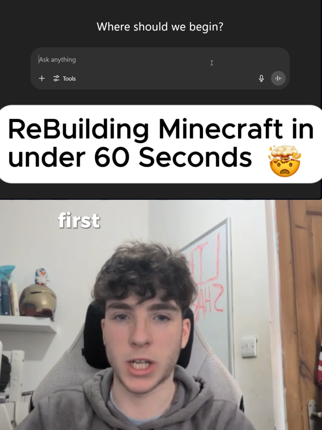 Replying to @albion.spgang Making Minecraft in 60 Seconds With only AI #ai #Minecraft #vibecoding 