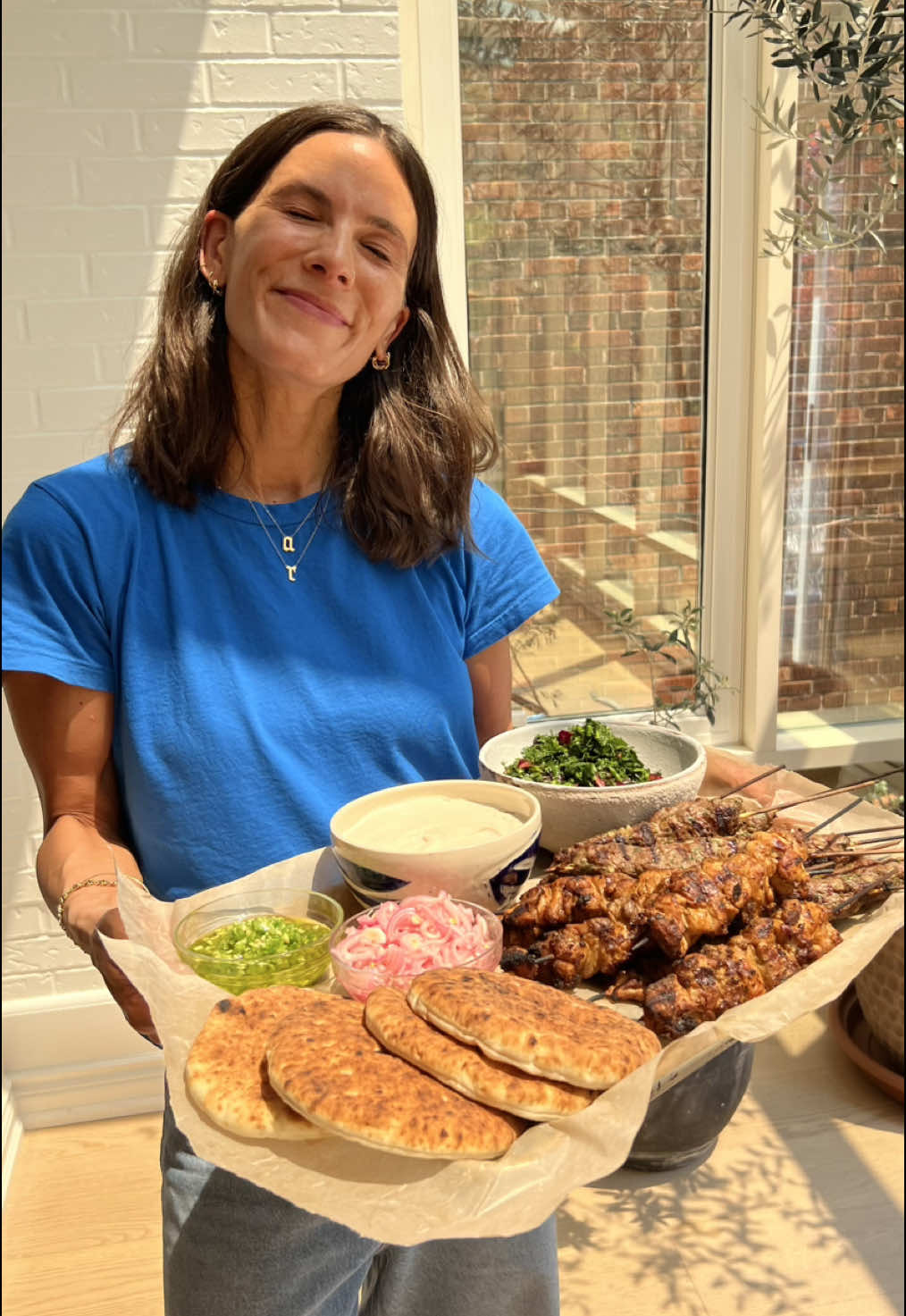 it's a hot GRILL summer and we're having a kebab party 😍such a fun way to feed a crowd and also so impressive. As a mom and recipe developer, the aisles of @Whole Foods Market have been my second home for years. This relationship goes back a long time. Their seasonal produce is a DREAM and everything else they carry is just QUALITY. So much inspiration running through the aisles, my kebab platter came together seamlessly. I like to clean my grill and then season it with half an onion dipped in neutral oil before I start. pro tip: REMEMBER that if your meat is ever sticking to the grill, just give it some more time and turn up the heat a little. When it’s ready to turn it will naturally unstick itself👌🏼 don't forget to enter the @wholefoods Summer Sizzle Sweepstakes for a chance to win a $1000 gift card and all the grilling goodies 🔥 and check out their Summer Sizzle site for even more recipes & deals!  #summergrilling #hotgrillsummer #grillrecipes #bbqrecipes #skewerrecipes #kebabrecipe #wholefoodsmarketpartner 