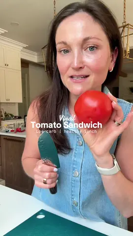 @BethanyFrankelOffical viral tomato sandwich actually lives up to the hype. 🍅 I'll 100% be making this again this summer.  Here’s how to make it: – Slice a big, juicy tomato into thick rounds (room temp is best) – Layer on 2–3 slices of shaved turkey (I like peppered turkey) – Mix 1 Tbsp cottage cheese + 1 tsp Dijon (I used TJ's) – Spoon over your tomato stack – Sprinkle with everything bagel seasoning + add basil or arugula if you're feeling fancy Eat immediately. Standing at the counter. So juicy and good. #tomatosandwich #bethennyfrankelrecipe #supermodelsnack #healthylunchideas #proteinlunch #lowcarbliving 