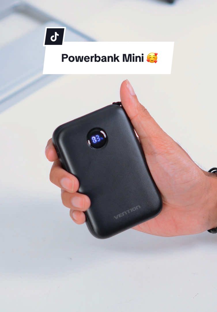 Powerbank mini super lucu, built in cable & support fast charging!! 🥰 #ventionauthorized #ventionauthorized #powerbank #powerbankmini #powerbankfastcharging 