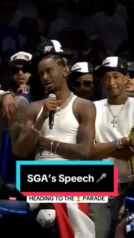 Shai rallies @OKC Thunder for a huge group interview showing his appreciation 🫶🏆 #NBA #NBAFinals #Basketball #OKCThunder #shaigilgeousalexander 