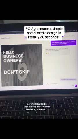 Social media designs, marketing templates, business flyers, and all sorts of graphic designs.  That’s what you can make in less than 30 seconds with www.aiflyer.ai #povbusinessowner #businessdesign #canva #SmallBusiness 