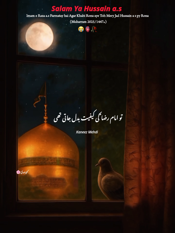 Imam e Raza a.s Farmatay hai Agar Khabi Rona aye Toh Mery Jad Hussain a.s py Rona 😭💔🙏 #MUHARRAH2025 #I -NEED-SUPPORT #LearnOnTikTok #1millionaudition #growmyaccount #viralvideo #pleasetiktokyeamviralmyvideo #fyp #foryoupage #fypppppppppppppppppppppp #f #viewsproblem #unfrezzmyaccount #unfrezzmyaccount #unfrezzmyaccount #Kaneez -Mehdi5