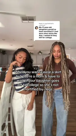 Replying to @gigi368368 lock the legs up til fall 2026 🙅🏽‍♀️ 🦵🏾#momsofteens #motherdaughterduo #raisingteens #summeroutfits 