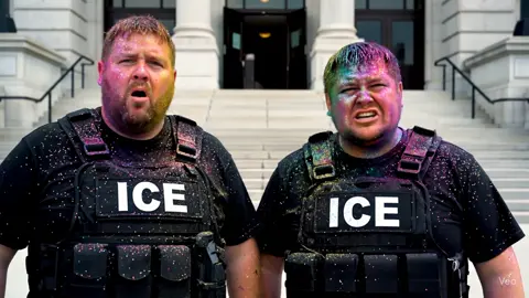 Ice agents get glitter bomb during pride month… very fitting! 😆 #glitterbomb #iceglitterbomb #glitterbombedice #ice