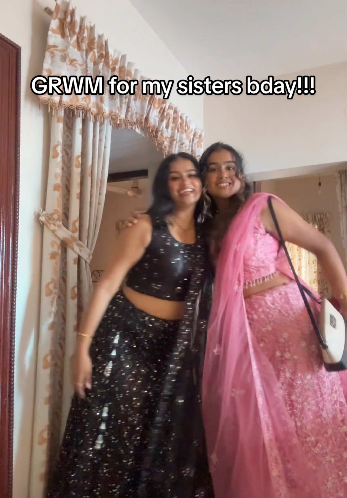 GRWM for my sisters 16th 😛 #grwm #Vlog #sister #sisterssweet16 #sistersbday #fitcheck #lengha #party #foryoupage #fyp #vibes #foryou #mallu #malayali #fypシ゚ #kerala #india #southindian #glammedup #blacklengha😍❤️ #straighthair 