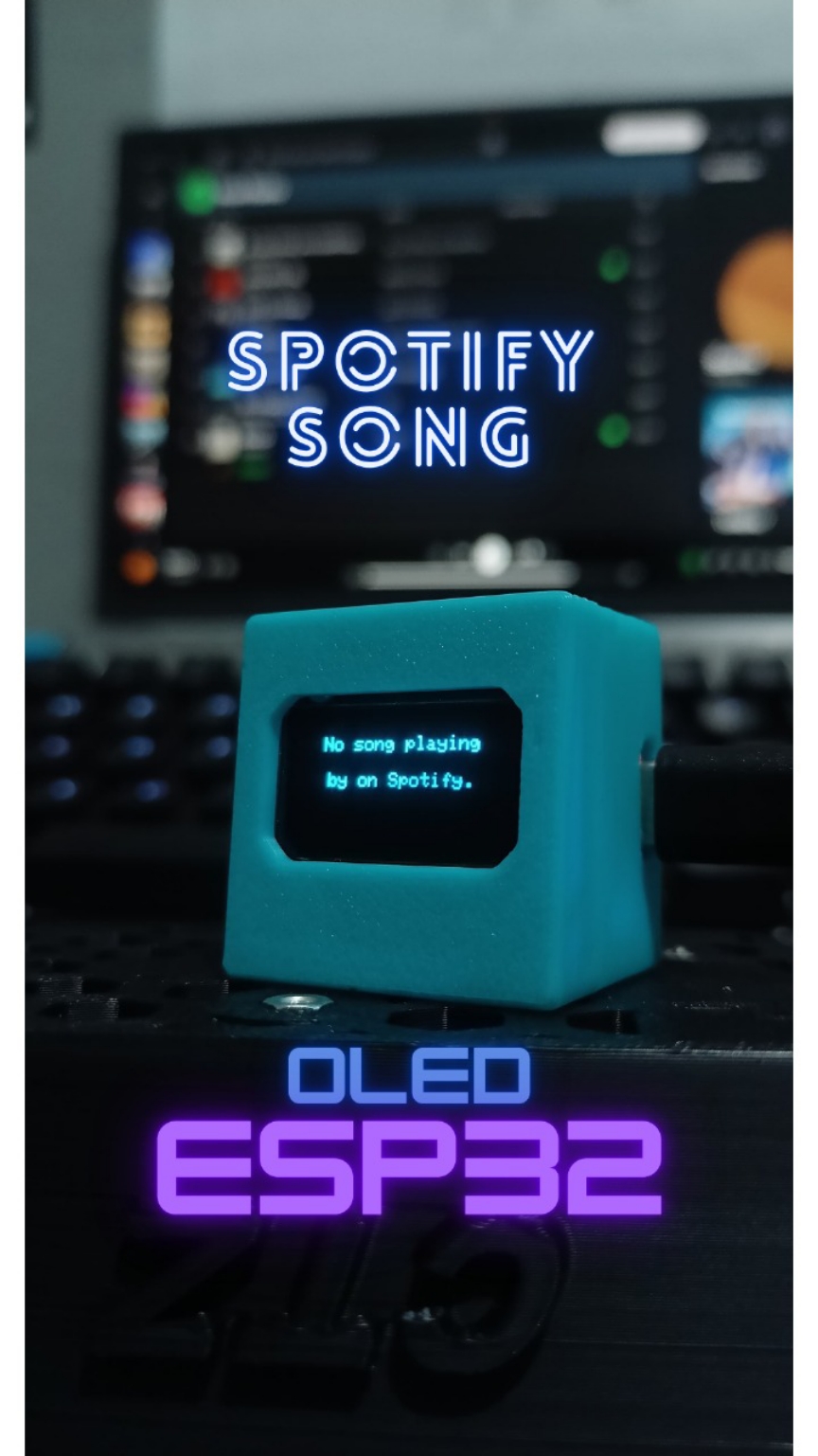 Displaying the currently playing song from Spotify  on an OLED screen using ESP32+animation #CapCut #robot #3d #3dprinting #animation #bambulab #creality #programming #arduino #foryoupage #f #foryou #fyp #engineering #robotics #esp32 #esp32project 