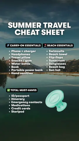 Packing hack: Pack light, but pack right. Steripod is a must. ✔️ #Steripod #TravelEssentials #Summer #Vacation #FreshAndClean #PackingList