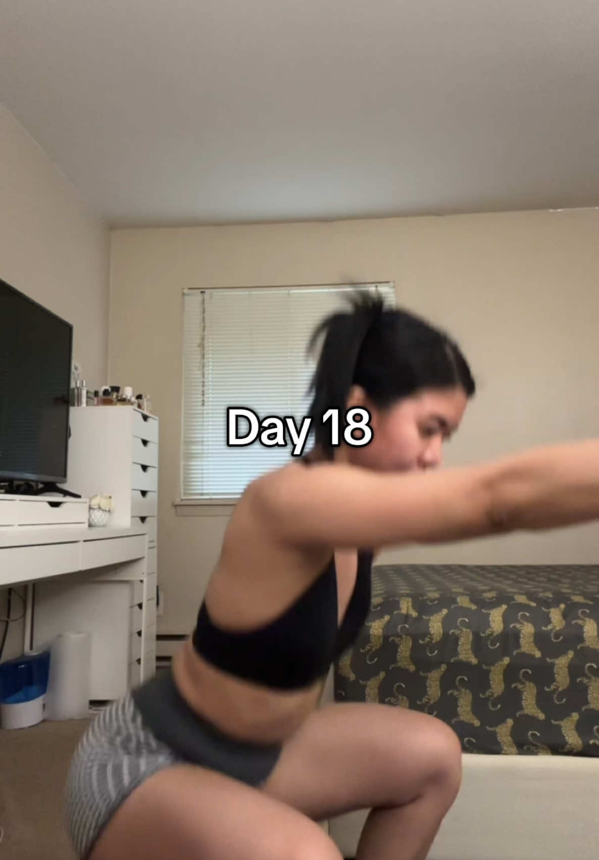 Trend day 18/30 🔥 Doing the challenge at home today. Its still so hot outside 😭 FYI, this challenge only work for beginners. People coming at me saying it doesn’t and that ive been working out for awhile. Well im doing this just for the “trend”. Anyways, what day are y’all on? 🥲 #gymtoks #squat #trending #bootyworkout🏋️ #usa🇺🇸 #workoutchallenge #squatchallenge #athomeworkout #day18 #filipino 
