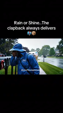 Not the audacity dripping harder than the mail 📫🌧️🚛 #fyp #ai #googleveo #funny #usps #mailcarrier #fypシ゚viral #rain #storm #mailman #mail 