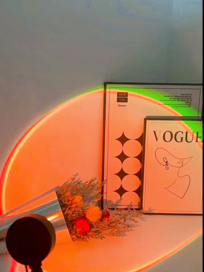 Lâmpada de pôr do sol, projetor de luz de pôr do sol, rotação de 180 graus, luz noturna de LED para fotografia/selfie/casa/sala de estar/decoração de quarto, carregamento USB (pôr do sol)