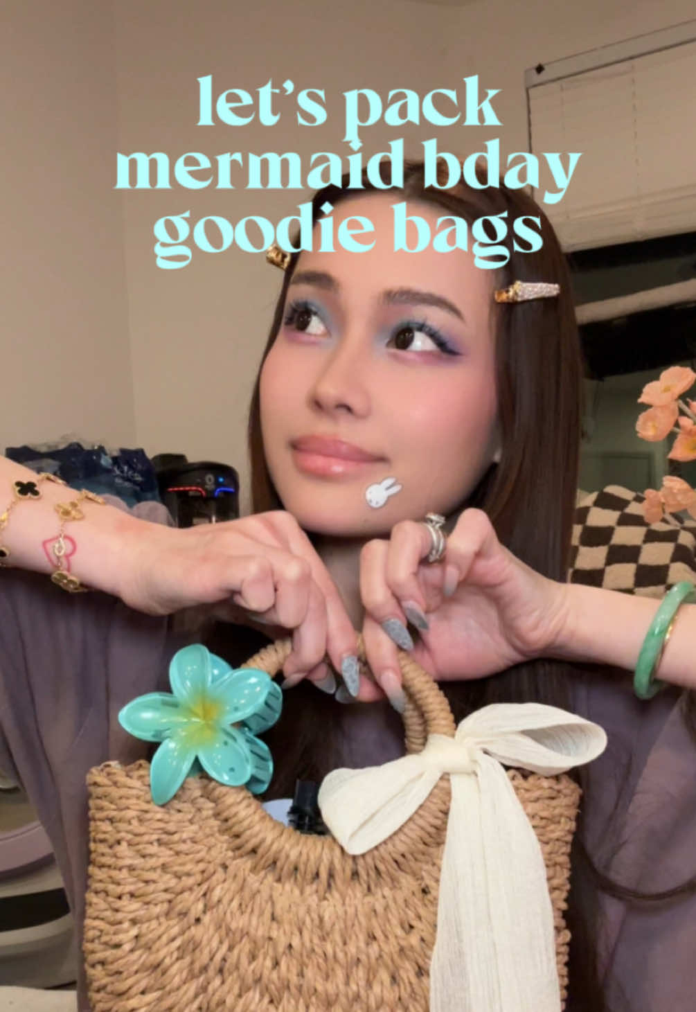 spoiling my besties for being in my life 🩵 i’ve always wanted to throw an extravagant mermaid themed birthday party and then i remembered i have free will ٩(◕‿◕｡)۶  @Seoul Tonic @Flower Knows Makeup @Diorbeauty @Vacation Inc. @Emi Jay #hotmermaidsummer #bdayparty #goodiebags 