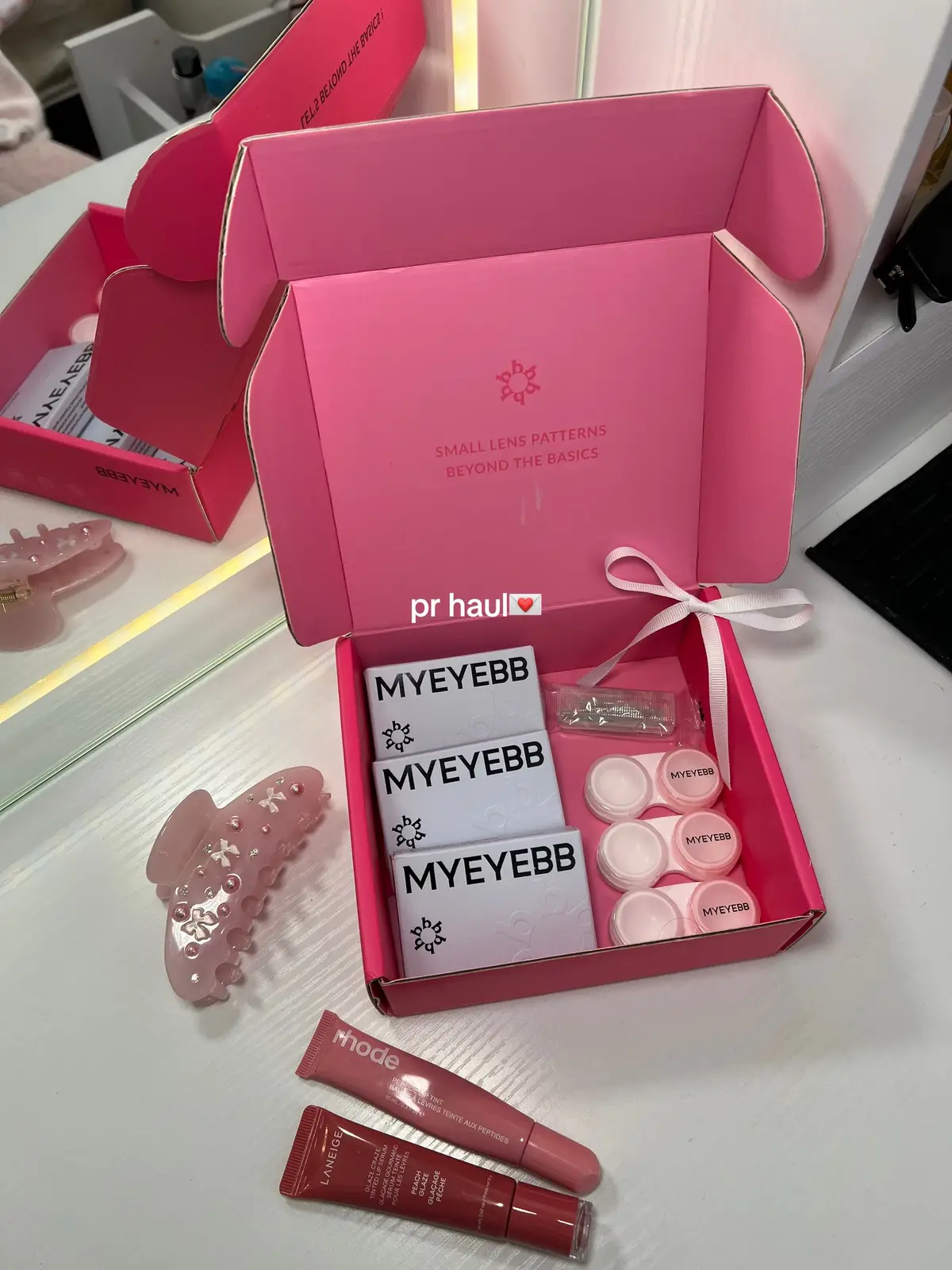 would’ve never thought I’d be so blessed🥺🩷 keep posting!!🫶🏼 @Drunk Elephant @the crème shop @K18 Hair @ZEELOOL Optical @BASMA Beauty #fyp #parati #pr #prhaul #teamwork 