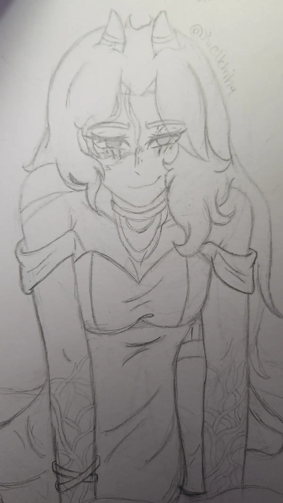 here my recent drawing of Erisa #sketch #traditionalart #artforyou #art #digitalart #ocs #ErisaAltamea #fyp #foryoupage 