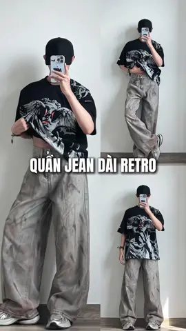 Quần jean dài retro brand mmestline anh hieuthuhai mặc #fyp #review #xuhuong #outfit 