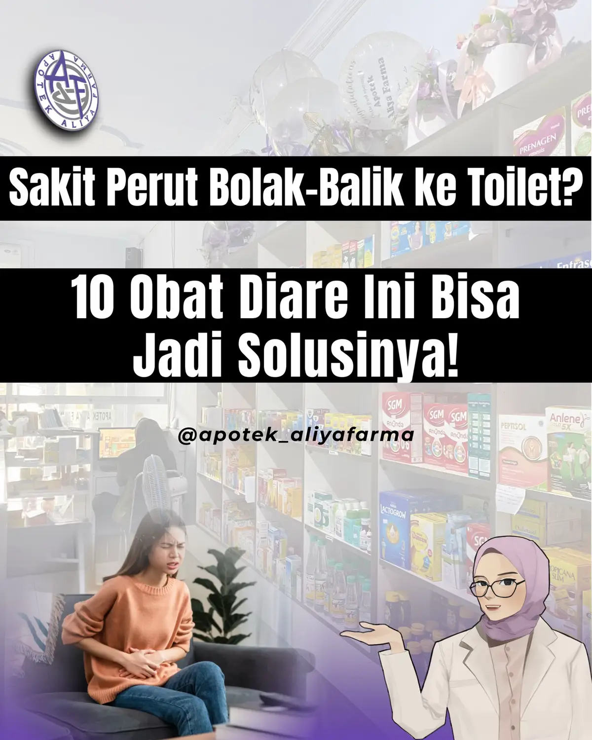 Tenang, ini dia 10 obat diare yang bisa bantu atasi masalahmu dengan cepat dan aman! Mulai dari yang herbal, generik, sampai suplemen zinc untuk pemulihan—semua tersedia di Apotek Aliya Farma ✅ 📍Konsultasi gratis langsung di apotek 📦 Obat lengkap & terpercaya Follow kami 👉 @apotek_aliyafarma #obatdiare #diareanak #diaredewasa #apotektegal #apotekaliyafarma #kesehatanpencernaan #tipssehat #fyp #fyppppppppppppppppppppppp #apoteker #konsultasi #obat 