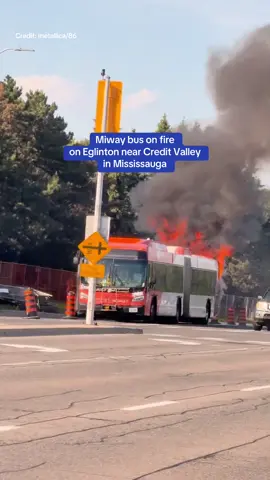 Miway bus on fire #mississauga #ontario Credit: metallica/86