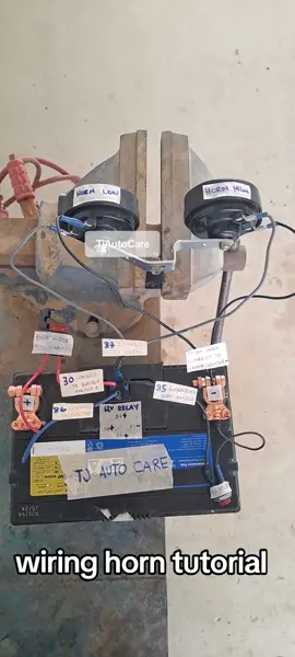 #tips #tutorial #howto  wiring horn with relay #mechanic #hack #wiring #repair #electrician #followformorevideo 