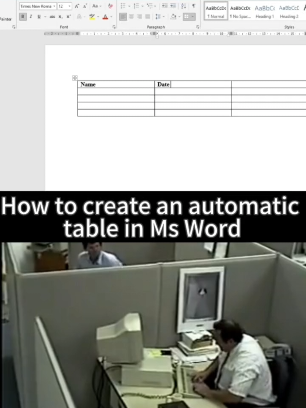 How create an automatic table in Ms Word #word #tips #computer al#tutorial #fypシ゚viral 