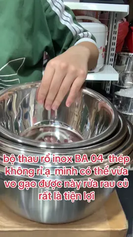Bộ thau rổ inox 304 dàng cho bác nào đang muốn tìm đây ạ chỉ với mức giá siêu hời ạ#long #lõi #ruot #noicomdien #xuhuong #noicaotan #noithat 