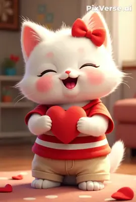 #PixVerse #gattiditiktok #aicats #cuori #rosa 