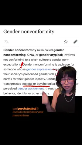 Replying to @IchigoAndAstaSoloFiciton GNC =/= trans ☠️ words have definitions and those definitions are important. communication depends on it.  #lesbian #gnc  
