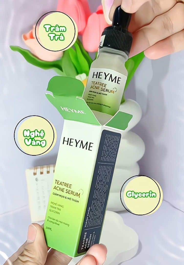 Serum Nghệ Tràm Trà Hỗ Trợ Giả.m Mụ.n Và Thâm 🌿 #serumtrimun #tramtra #HEYME #serumheyme #heyme #trimuntham #tinhchatnghe #tinhchattrimun #tritham #nhonaytenqinne 