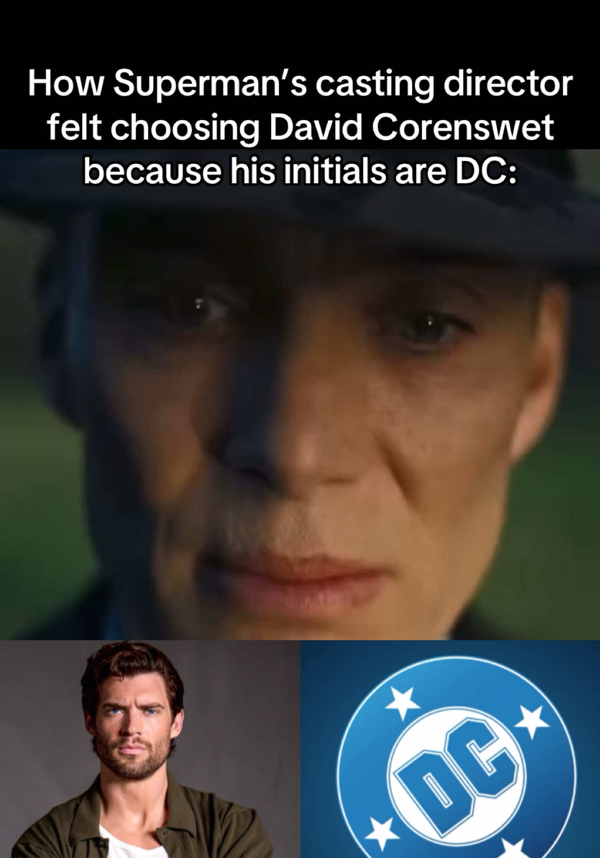 How Superman’s casting director felt choosing David Corenswet because his initials are DC 🤣 #superman #dc #comic #dcstudios #movie #davidcorenswet #blurayangel #jamesgunn 