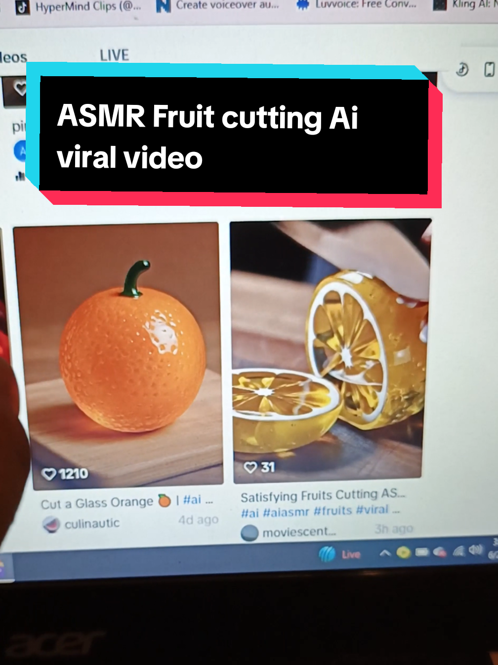 ASMR Fruit glass cutting Ai video tutorial  #asmr #asmrsounds  #ai #fruitslicing #videogenerator #youtubeautomation #fyp 