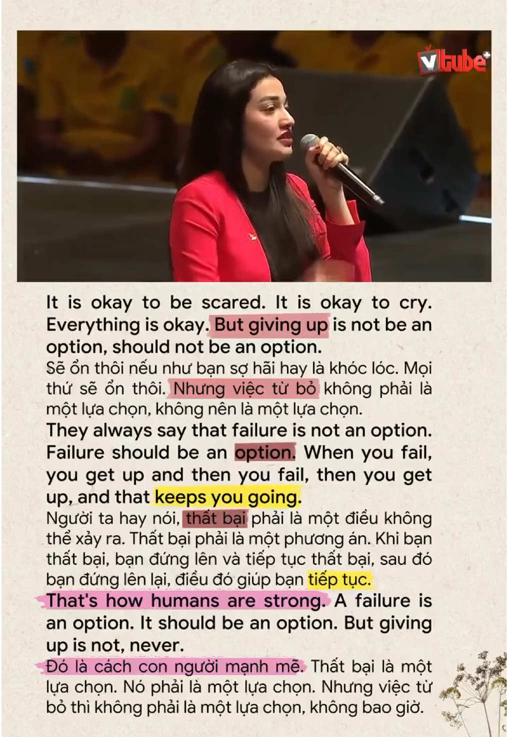 Everything is ok - It's okay to be scared  (Source: Vtube)  #hoctienganh #english #reading #tedtalk #learnenglish #listeningiseverything #motivation #quotes #quotemotivation #healing #speakenglish #LearnOnTikTok #fyp #LearnOnTikTok #speakenglish #listeningskills #hoctienganh