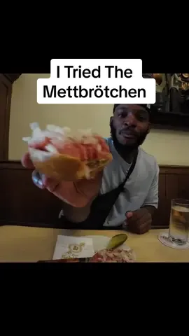 I Tried the Mettbrötchen 🇩🇪  #germany #german #germanfood #brötchen #fyp #foodtiktok #trending #foryoupage #germanytiktok 