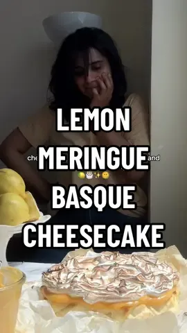 the creamiest and tastiest basque cheesecake recipe 😍 but make it perfect for summer.  do we need a recipe tutorial video? full written and printable recipe is on my blog: https://annikaeats.com/lemon-basque-cheesecake-with-torched-meringue/  #baking #lemon #lemons #lemonmeringue #meringue #basque #basquecheesecake #cheesecake #bakingtiktok #bakingtok #bakingszn #bakingrecipe #FoodTok #foodtiktok #fyp #fy #lemoncurd 