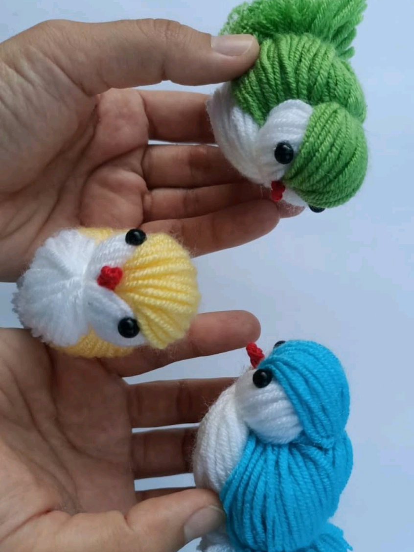 Yün İpten Kuş Yapımı 🐦 #handmade #DIY #miniatölyem #kendinyap #doityourself #idea #craft #tutorial #artesanato #ideas #woolen 