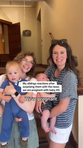 I think I could watch this 500 times and it wouldn’t be enough 😂 1st video is my sweet sister-in-law who has SEVEN boys of her own! She’s the best and a serious Wonder Woman!  2nd video is my sister Maddie who is pregnant with her 5th and I kept telling her how we were waiting. Well, SURPRISE! She found out the day after I found out 😂 3rd video is my oldest sister Anna, she is way too cool and collected and also knew we weren’t going to try for another for awhile if at all 😂 so also surprised!  Last video is my little bro and his wife who are due any day now! SO FUNNY. Which reaction was your fav? I had way too much fun catching them by surprise 😂 Tip for anyone recently pregnant, snag those reactions on camera! You won’t regret it 🤣🤣🤣