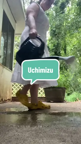 Uchimizu is a Japanese summer tradition of sprinkling water on the pavement in front of stores, homes, temples, shrines, and gardens. It’s a sign of respect to your neighbors. Traditionally a wooden bucket is used with a wooden ladle. I don’t have those tools so I use my watering can and think cool thoughts. My time in Japan was an amazing time in my life. So tell me how you like to stay cool during heatwaves. #Summer #uchimizu #heatwave #appalachiansummer #appalachianartist #beattheheat