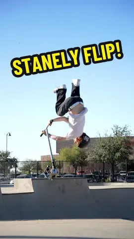 Okay I’m gonna name this trick right this time. Ryan Rose with a super clean STANELY FLIP 🤝 @not_ryanrose  #thevaultproscooters #tvps #scootering #scooter #proscooter #fyp #scootertricks 