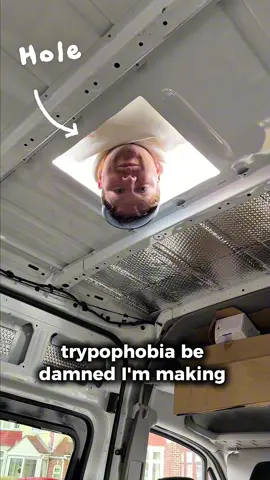 I’m not going full Shia LaBeouf - but I’m making more holes. Now’s the time to fit the MaxxFan so I can eventually finally get some fresh air (and not turn into a human jacket potato on wheels). I mean at this point in the van conversion…there’s no going back - right? Let’s get that van life on the road! #vanconversion #vanbuild #vanlife #van #vanbuildseries 